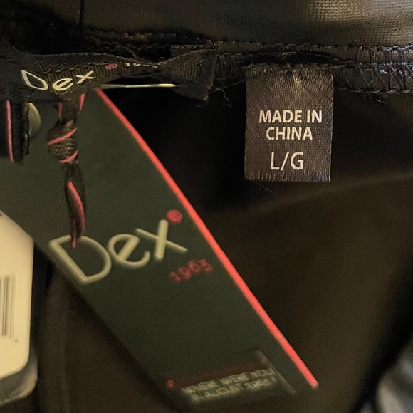 NEW Dex 1963 Black Grunge Punk Goth Biker Faux Leather Snap Ankle Luxe Leggings - Picture 6 of 7